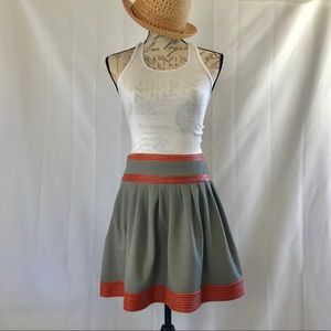 Diane Von Furstenberg Leather Trimmed Mini Skirt